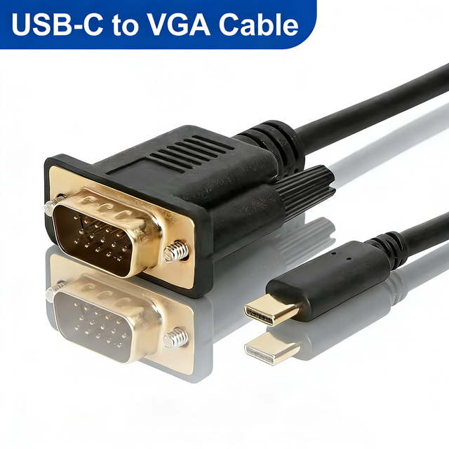 Source Factory 1.8M USB C to VGA Adapter Cable Type-c to VGA Converter for Computer