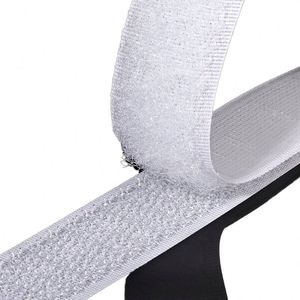 Velcro auto-adhésif blanc 20 mm, personnalisé en usine, vente en gros, bande auto-agrippante avec colle au dos - Product Image 1