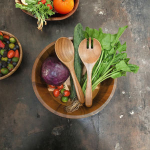 Luxo Grande <span class=keywords><strong>Bamboo</strong></span> Acacia Wood Salad <span class=keywords><strong>Bowl</strong></span> Set Eco-Friendly Cozinha Servindo Mixing <span class=keywords><strong>Bowl</strong></span> com Servidores para Food Service - Product Image 3