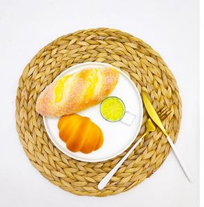 <strong>Large</strong> Handmade Round Woven <strong>Placemats</strong> for Dining Table Water Hyacinth Straw Braided <strong>Placemat</strong> Resistant Non-Slip Weave <strong>Placemats</strong> - Product Image 2