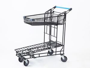 सुपरमार्केट औद्योगिक लॉजिस्टिक हैंड पुश ट्रॉली वेयरहाउस ट्रॉली - Product Image 2