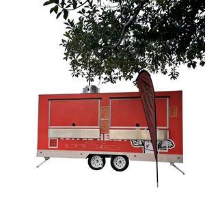 Chariot de nourriture mobile à 4 roues en acier inoxydable remorqué, garantie de 2 ans, chariot de vente ambulante de nourriture de rue, chariot à snack, chariot à hamburgers, chariot à café - Product Image 2