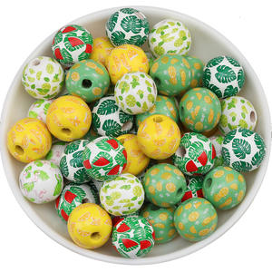 2024 nouveau bricolage impression en bois perle porte-clés lanière collier Bracelet bracelet 16mm sans Bpa perles pour stylo - Product Image 5