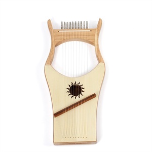 미니 새로운 거문고 하프 10 문자열 거문고 악기, 라이트 고무 및 가문비 나무 - Product Image 1