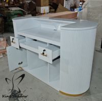 Bureau de réception moderne pour salon de beauté avec comptoir de caisse, table de réception blanche bon marché pour bureau