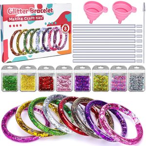 Kit per Creare Braccialetti Glitterati per Bambini, Set Artistici e Artigianali per Regali, Riempitivi per Sacchetti Regalo di Compleanno, Giocattoli, Kit Artigianale dell'Amicizia - Product Image 1