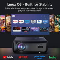 Projecteur 4K basé sur Linux, 1600 ANSI, 1080p natif, autofocus, correction trapézoïdale 4D, Wi-Fi double bande, portable, directement du fabricant pour les importateurs