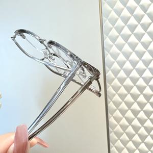 Monturas de Gafas Retro de Doble Punto TR90, Ovaladas, Metálicas, Unisex, con Lentes Acrílicas, Puente Nasal Estándar, Ancho Medio, Danyang 9595 - Product Image 1