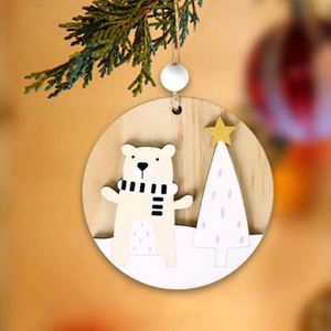 Adornos Navideños de Madera con Forma de Santa Claus Hechos a Mano, Decoraciones Navideñas Impresas en Serigrafía para Árbol de Navidad, Piezas de Madera para Manualidades - Product Image 4
