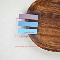 Ensemble de notes autocollantes transparentes avec logo personnalisé sur panneau PET transparent, bloc-notes imperméable translucide, marqueur de page pour indexation et avis de livre