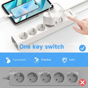 Regleta Compacta con USB A y C, Multi-Enchufe para Escritorio y Espacios Reducidos, Uso Electrónico en Oficina y Hogar - Product Image 4