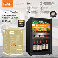 Cave à vin RAF R.13041 118L 135W Température 5 à 18°C Refroidissement rapide Faible bruit 3 étagères réglables pour le stockage de boissons en famille