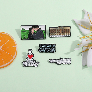 Orgullo y prejuicio esmalte Pin personalizado Mr <span class=keywords><strong>Darcy</strong></span> romántico amante historia libro broches mochila solapa insignia joyería regalo para lectores - Product Image 4
