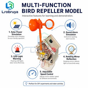 Kit <span class=keywords><strong>de</strong></span> Repelente <span class=keywords><strong>de</strong></span> Aves con Energía Solar para <span class=keywords><strong>Arduino</strong></span>, Proyecto STEM con Reflector Giratorio, LED y <span class=keywords><strong>Simulación</strong></span> <span class=keywords><strong>de</strong></span> Sonido LT-YZ0151 - Product Image 4