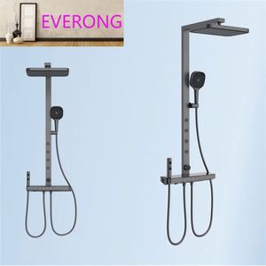 Set Doccia di Lusso con Display Digitale a Schermo Intero, 5 Funzioni, in Ottone, con Getti LED, Cascata a Parete e Massaggio Corpo, Rubinetteria per Doccia e Vasca - Product Image 1