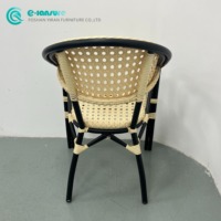 Vente en gros de mobilier de jardin moderne d'extérieur Chaise de salle à manger en aluminium Chaise élégante en rotin tissé pour hôtel Patio Bistro Coffee Shop