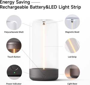 Lámpara Nocturna LED Magnética Antigravedad Recargable por USB, Diseño Minimalista, Decoración Flotante Táctil Portátil, Venta al Por Mayor - Product Image 3