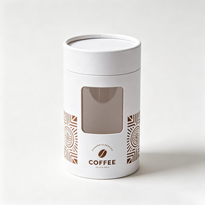 Eco Friendly Round Cylinder Cardboard Box Clear Display Window <b>Paper</b> Tube Coffee Bean <b>Packing</b> For Retail - Product Image 3