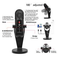 Nouveau microphone filaire USB K-6 pour ordinateur portable, PC, ordinateur de bureau, ensemble de microphones à condensateur pour podcasting, jeux, avec support réglable