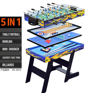 Mesa de Juego Multifuncional 5 en 1 S.Q.F: Futbolín, Billar, Tenis de Mesa, Shuffleboard, Bolos, con Base de MDF y Pizarra, Plegable, para Niños, Adultos y Familias - Product Image 5