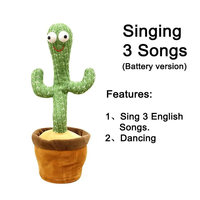 Drôle Électrique Cactus En Peluche Poupée Twist Danse Jouet Décor Enregistrement Perroquet USB Cactus En Peluche Jouet Drôle De Danse Chanter Jouet