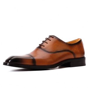 Zapatos Formales de Hombre para Negocios, de Cuero Genuino, para Bodas y Fiestas, con Punta en Pico y Cordones, Estilo Oxford, Gran Venta 2025 - Product Image 4
