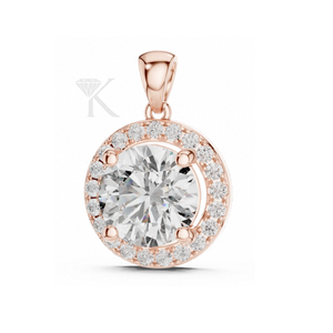 Pendentif halo en diamant naturel suspendu en argent, certifié IGI, bijou élégant et moderne, collier flottant de luxe - Product Image 5