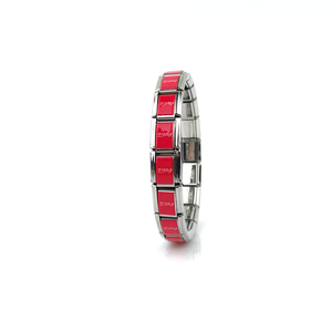 Colorful Printed Italian Square <strong>Elastic</strong> Steel Watch Strap Chain Fashion Charm Bracelet With Whole Printing Italian <strong>Module</strong> - Product Image 2
