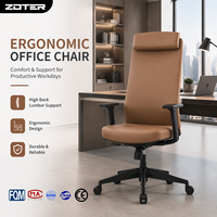 Chaise de bureau exécutive moderne en cuir, ergonomique, dossier haut, pivotante, réglable en hauteur, base en acier, prix usine, modèle Boss