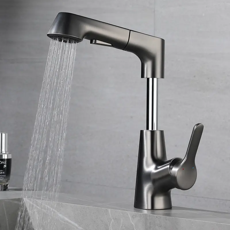 2023 modern Gourmet Pull down Kitchen Sink taps Pull Out bathroom basin Zinc-alloy Faucets