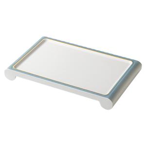 Plateaux de service rectangulaires blancs avec bord bleu pour hôtels et restaurants - Product Image 5