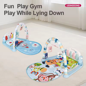 Tappetino da Gioco per Neonati Modello Base Orsetto <span class=keywords><strong>Rosa</strong></span> con Pianoforte e 5 Giocattoli Sospesi Staccabili - Product Image 2