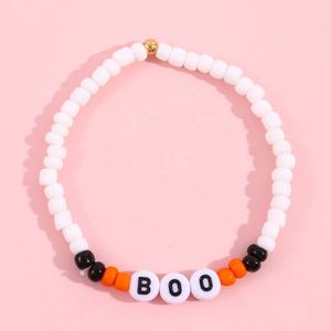 Set de Pulseras de Cuentas de Cuarzo DIY para Halloween, Lindas Pulseras de Cuentas con Diseño de <span class=keywords><strong>Fantasma</strong></span> Boo de Dibujos Animados, Chapadas en Oro, con Forma de Bola, Perfectas para Niños - Product Image 2