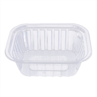 Barquette rectangulaire transparente en PET recyclé pour fruits et légumes, emballage blister pour tomates cerises rouges fraîches entières