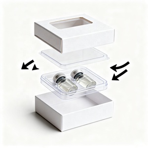 Confezione per Siero Peptidico con Inserto <span class=keywords><strong>in</strong></span> <span class=keywords><strong>Plastica</strong></span> e Finestra Trasparente Personalizzata, Scatola per 2 Fiale di Peptidi - Product Image 3