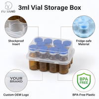Boîte de rangement pour poudre lyophilisée 3 ml à 10 compartiments, étui de voyage pour poudre lyophilisée, organisateur de flacons de laboratoire + bouteille + bouchon à sertir + bouchon de retenue, pack combiné pour laboratoire en vrac OEM