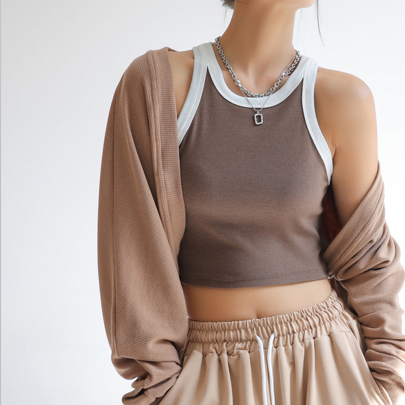 Custom O-Neck Casual Yoga Tank Top Sleeveless Travel Vest Gym Ribbed Crop Dress Breathable Quick Dry Women'S Knit Tank Tops