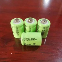 Baterai Isi Ulang Ni-MH 1.2V Kustom 2/3AA 1/3AA 1/3AAA 2/3AAA 80mAh 120mAh 300mAh dengan Tab Solder untuk Mainan dan Lampu Tenaga Surya