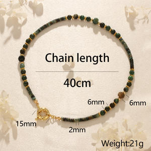 Nouveau Vintage Barrel Perles Cylindrique Pierre À La Main Collier De Perles Femme Niche Court Pierres Précieuses Collier De Perles pour Les Femmes - Product Image 5