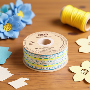 Strisce di pizzo Ilan 2 cm x 23 m gialle per artigianato e decorazioni - Product Image 2