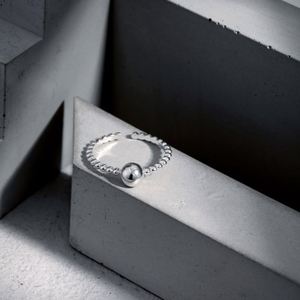 Dylam Metallic Style Luxury Wedding <b>Ring</b> Beaded S925 Silver Rhodium Plated <b>Adjustable</b> <b>Ring</b> Minimalist Design Jewelry - Product Image 4