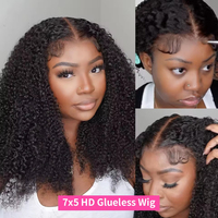 Cheveux vierges vietnamiens bruts bouclés crépus 13x4 HD pour perruque sans colle, bouclés afro longs, marque NewWave, pour femmes noires