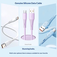 Kabel Data Pengisian Cepat USB-A ke Type-C 1M dengan Konduktor Tembaga Murni, Selubung Silikon, Cetakan Khusus untuk Ponsel