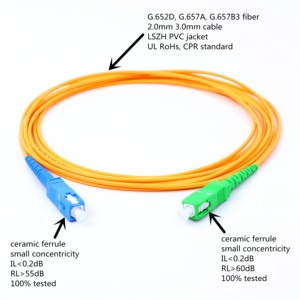 <span class=keywords><strong>Cable</strong></span> de <span class=keywords><strong>Fibra</strong></span> Óptica Weunion <span class=keywords><strong>SC</strong></span> APC, <span class=keywords><strong>Cable</strong></span> de Conexión de <span class=keywords><strong>Fibra</strong></span> Óptica de 5m 2.0mm PVC G657A Simplex SM FTTH, <span class=keywords><strong>Cable</strong></span> Óptico de 1m 2m 3m 10m 15m - Product Image 2