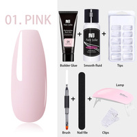 Kit professionnel complet pour ongles OEM – Kits de gel UV pour nail art, marque privée, outils acryliques, pinceau, dissolvant, lime, repousse-cuticules avec lampe LED