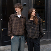 Veste d'été à carreaux de marque pour homme, style décontracté, zippée, streetwear, vêtement d'extérieur 2026, Anorak pour femme, hiver