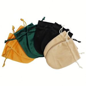 High Quality Custom Luxury Velvet Jewelry Pouch Drawstring Closure Dustproof <b>Recyclable</b> Screen Printed for Rings Watches - Product Image 2