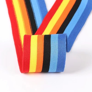 Bande élastique tricotée rayée multicolore pour shorts de sport, bandes latérales pour textiles de maison et accessoires vestimentaires - Product Image 1