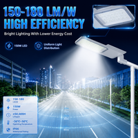 Lampe de route LED en aluminium moulé sous pression 150W, anti-éblouissement, éclairage uniforme, large plage de température -30°C ℃ ~50 ℃   Éclairage des rues des villages