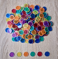 Jetons de bingo magnétiques 2025, compteurs transparents, jetons de jeu de comptage - Marqueurs mathématiques en plastique transparent pour la salle de classe - Couleurs mélangées